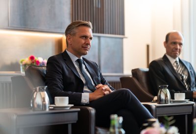 Ministerpräsident Wüst empfängt österreichischen Bundesminister Wolfgang Hattmannsdorfer