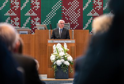 Fünf Jahre nach der Hochwasserkatastrophe: Gemeinsames Gedenken von Landtag und Landesregierung im Beisein von Bundespräsident Steinmeier