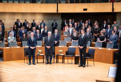 Fünf Jahre nach der Hochwasserkatastrophe: Gemeinsames Gedenken von Landtag und Landesregierung im Beisein von Bundespräsident Steinmeier 