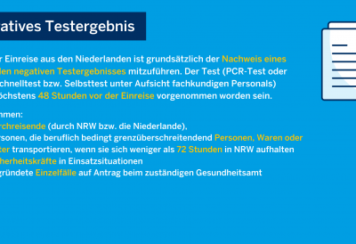 Testpflicht für Einreisende aus den Niederlanden – Nordrhein-Westfalen setzt Entscheidung des Bundes um