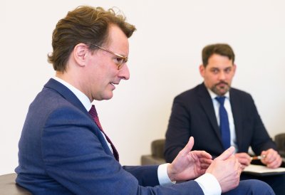 Ministerpräsident Hendrik Wüst trifft den italienischen Botschafter  Armando Varricchio