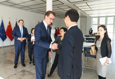 Ministerpräsident Hendrik Wüst trifft den Gouverneur der chinesischen Partnerprovinz Jiangsu