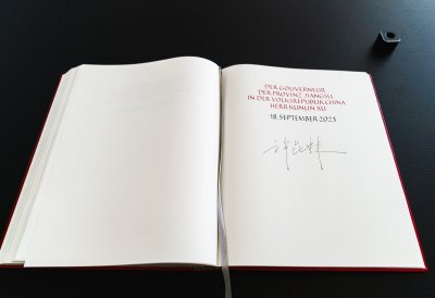 Ministerpräsident Hendrik Wüst trifft den Gouverneur der chinesischen Partnerprovinz Jiangsu