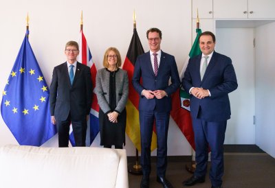 Ministerpräsident Wüst empfängt die Botschafterin des Vereinigten Königreichs Jill Gallard