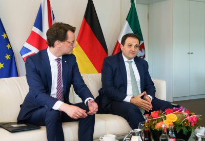 Ministerpräsident Wüst empfängt die Botschafterin des Vereinigten Königreichs Jill Gallard