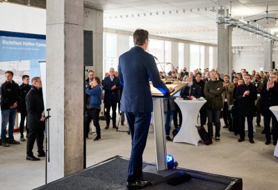 Richtfest des neuen Hüffer-Campus von Universität und Fachhochschule Münster