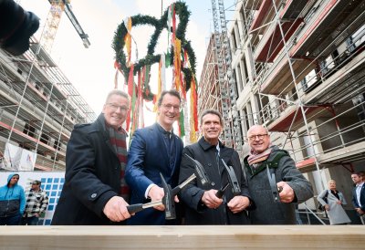 Richtfest des neuen Hüffer-Campus von Universität und Fachhochschule Münster