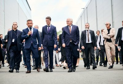 Ministerpräsident Hendrik Wüst und Bundespräsident Frank-Walter Steinmeier besuchen Siemens Energy in Mülheim an der Ruhr