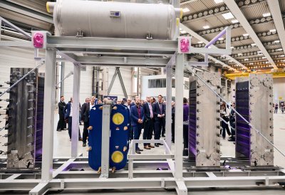 Ministerpräsident Hendrik Wüst und Bundespräsident Frank-Walter Steinmeier besuchen Siemens Energy in Mülheim an der Ruhr