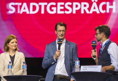 MP Wüst beim WDR Lokalzeit Stadtgespräch