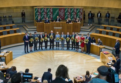 Vereidigung des neuen Landeskabinetts im Landtag Nordrhein-Westfalen