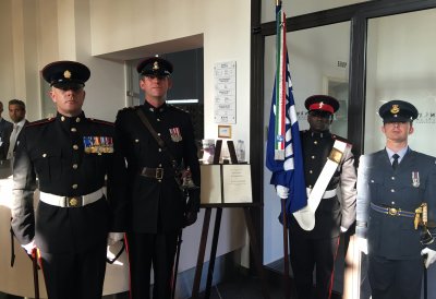 Verleihung des Fahnenbandes des Landes Nordrhein-Westfalen an die 20th Armoured Infantry Brigade