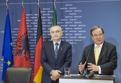 Ministerpräsident Armin Laschet empfängt den albanischen Staatspräsidenten Meta