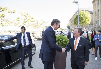 Ministerpräsident Laschet empfängt den Staatspräsidenten der Republik Serbien