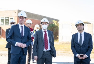 Ministerpräsident Hendrik Wüst besucht Air Liquide in Oberhausen