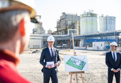 Ministerpräsident Hendrik Wüst besucht Air Liquide in Oberhausen