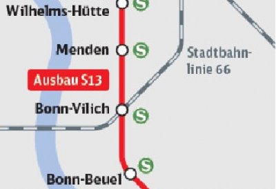 Grafik Ausbau Bahnstrecke Troisdorf-Bonn Oberkassel