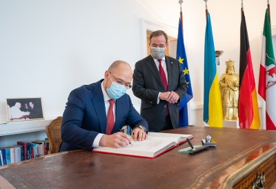 Ministerpräsident Armin Laschet empfängt den ukrainischen Ministerpräsidenten Denys Shmyhal