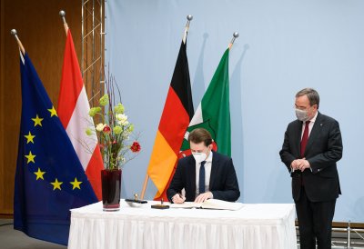Ministerpräsident Armin Laschet empfängt den österreichischen Bundeskanzler Sebastian Kurz