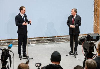 Ministerpräsident Armin Laschet empfängt den österreichischen Bundeskanzler Sebastian Kurz
