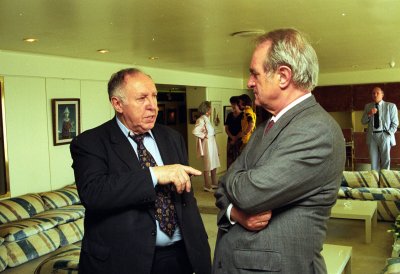 Ministerpräsident Johannes Rau trifft Ignatz Bubis, 1993
