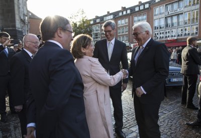 Begrüßung des Bundespräsidenten Steinmeier in Aachen.