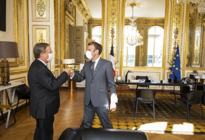 Der Kulturbevollmächtigte Armin Laschet trifft Emmanuel Macron