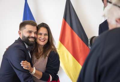 Ministerpräsident Hendrik Wüst verabschiedet den Generalkonsul der Republik Polen und Doyen des Konsularischen Korps NRW, Jakub Wawrzyniak