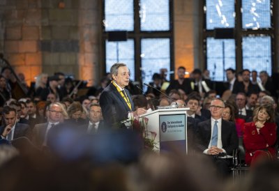 Mario Draghi während seiner Rede
