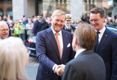 Gemeinsamer Besuch von König Willem-Alexander und Ministerpräsident Hendrik Wüst im Haus der Niederlande in Münster