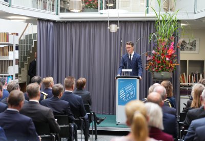 Gemeinsamer Besuch von König Willem-Alexander und Ministerpräsident Hendrik Wüst im Haus der Niederlande in Münster