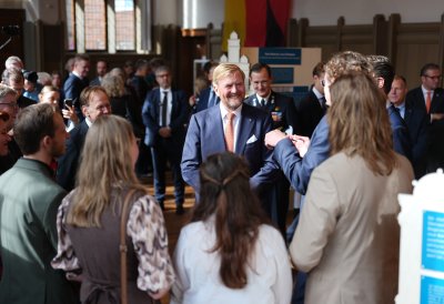 Gemeinsamer Besuch von König Willem-Alexander und Ministerpräsident Hendrik Wüst im Haus der Niederlande in Münster
