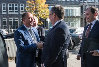 Ministerpräsident Armin Laschet empfängt die Regierungschefs der Wallonie und der Deutschsprachigen Gemeinschaft Belgiens