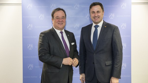 Ministerpräsident Armin Laschet empfängt den Premierminister von Luxemburg Xavier Bettel