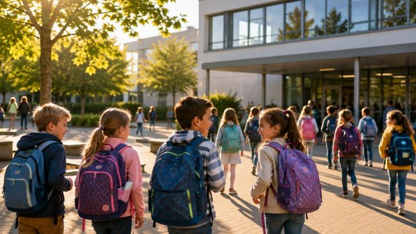 Kinder auf einem Schulhof