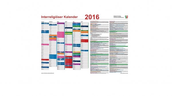 Interreligiöser Kalender 2016