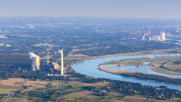 Rhein Landschaft Luftaufnahme