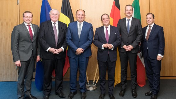 Ministerpräsident Armin Laschet empfängt die Regierungschefs der Wallonie und der Deutschsprachigen Gemeinschaft Belgiens