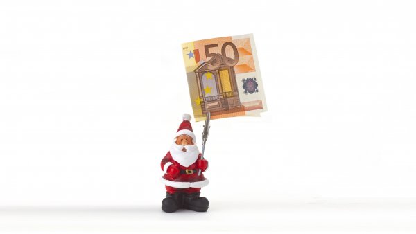 Bild Weihnachtsmann und Geld / Weihnachtsgeld