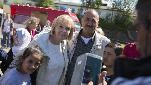 Ministerpräsidentin Hannelore Kraft besucht das mobile Kita-Projekt "FRIEDA" der AWO