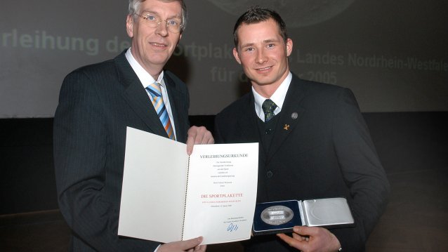 Innenminister verleiht Sportplaketten, Tomasz Wylenzek aus Essen