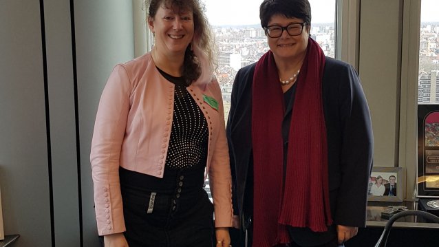 Staatssekretärin Milz mit Sabine Verheyen MdEP im Büro der LV Brüssel.