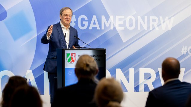 Ministerpräsident Armin Laschet eröffnet Zentrum zur Vernetzung der Games-Branche mit weiteren Wirtschaftsbereichen in Düsseldorf