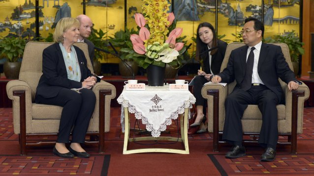 Ministerpräsidentin Hannelore Kraft und der Gouverneur der Provinz Jiangsu, LI Xueyong