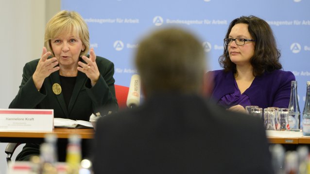 Bundesarbeitsministerin Andrea Nahles besucht Agentur für Arbeit in Düsseldorf