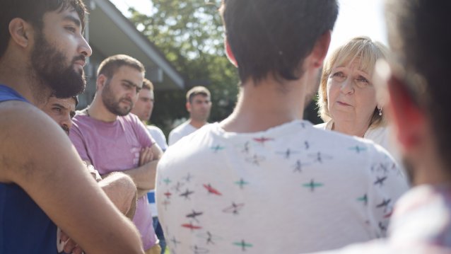 Ministerpräsidentin Hannelore Kraft besucht die Flüchtlingseinrichtung "Glunzdorf"