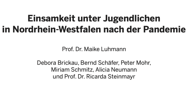 Einsamkeit unter Jugendlichen in Nordrhein-Westfalen nach der Pandemie