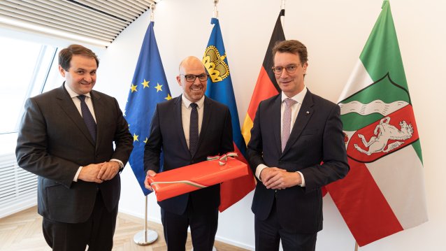 Ministerpräsident Wüst empfängt den Regierungschef des Fürstentums Liechtenstein zum Antrittsbesuch