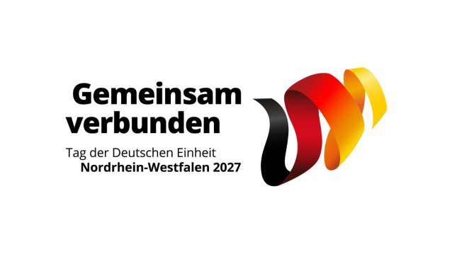 Schriftzug Gemeinsam verbunden - Tag der Deutschen Einheit Nordrhein-Westfalen 2026/2027