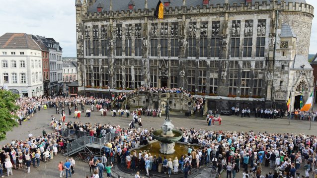 König Carl Gustaf und Königin Silvia von Schweden besuchen Aachen